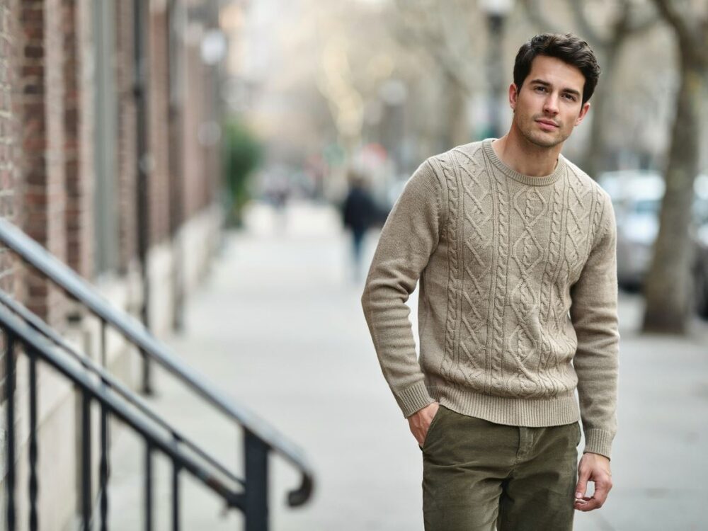 stylowy sweter z dekoltem